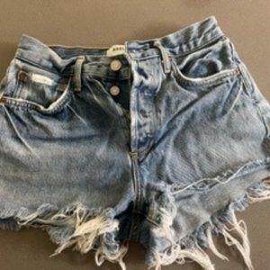 AGOLDE PARKER CUT-OFF DENIM SHORTS
